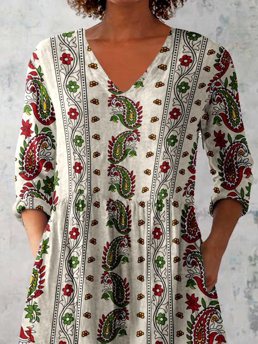 Women's Elegant Pellis Floral Cotton and Linen Top