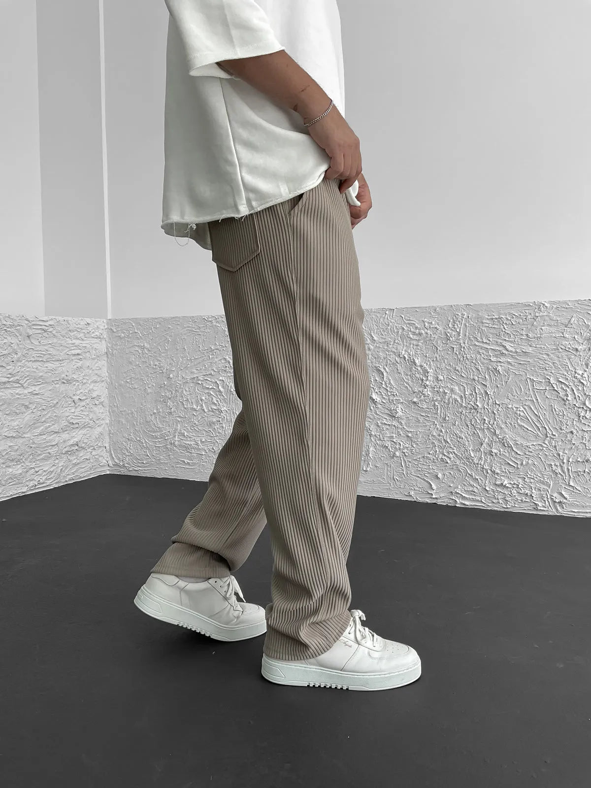 Pantalón Confort En Spandex Cotelé